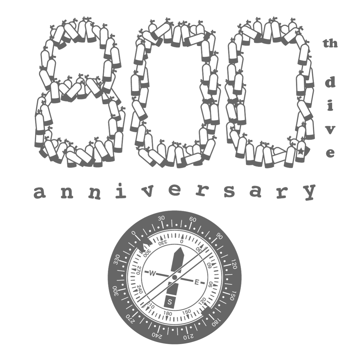 800th dive anniversary [mini]バージョン（ダイビングコンパス）