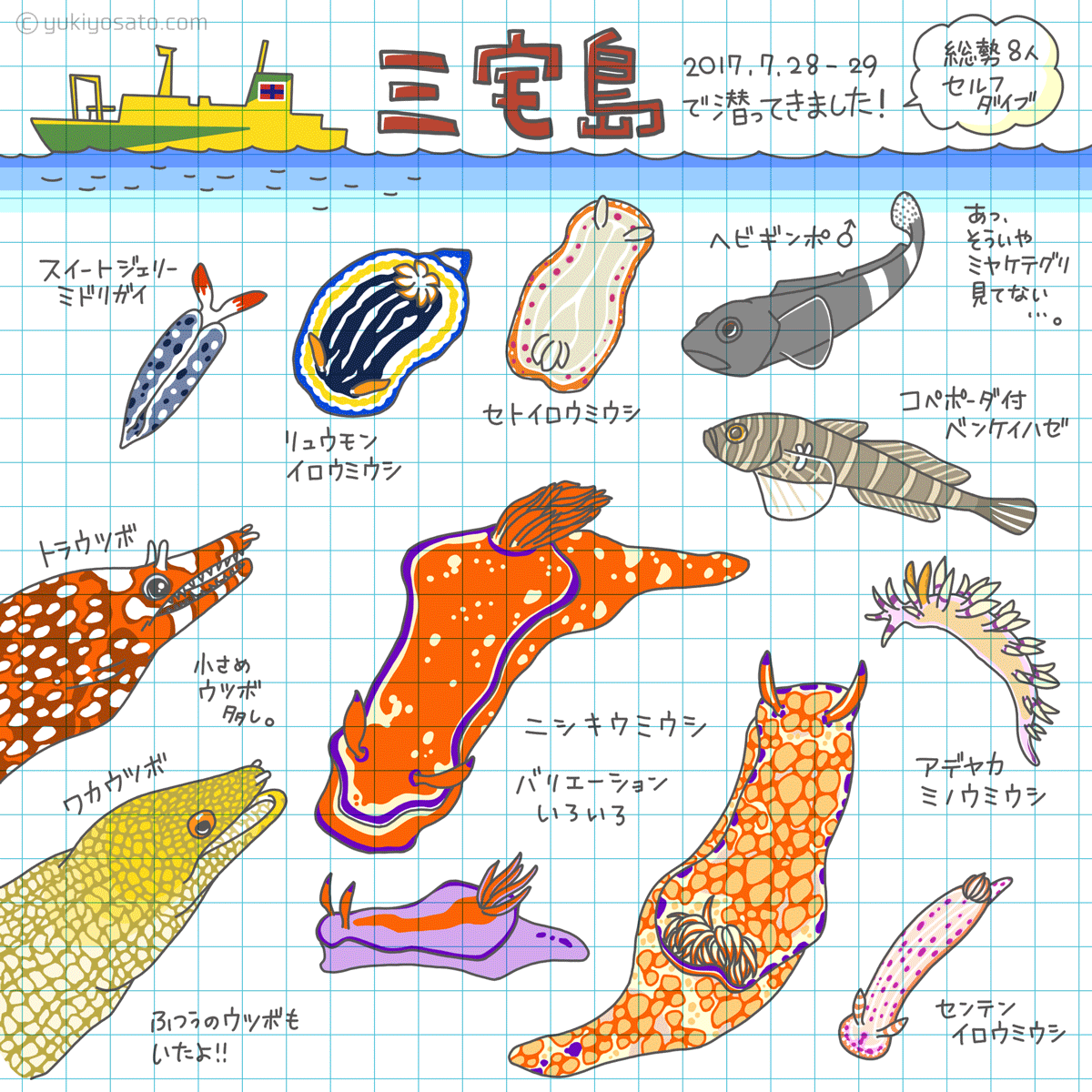 2017年7月・三宅島：スキューバダイビングログブック