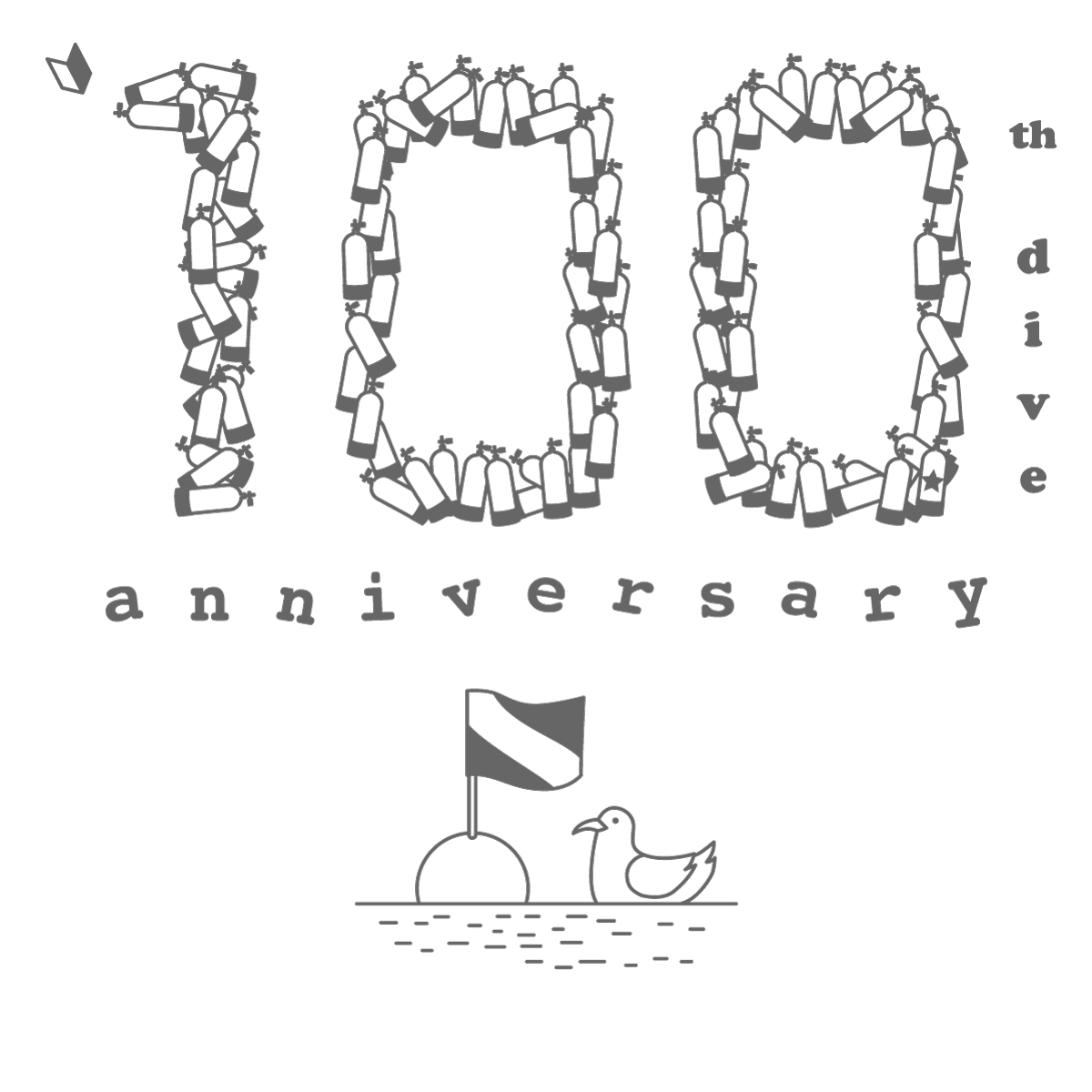 100th dive anniversary [mini]バージョン（ダイブフラッグ＆海鳥）