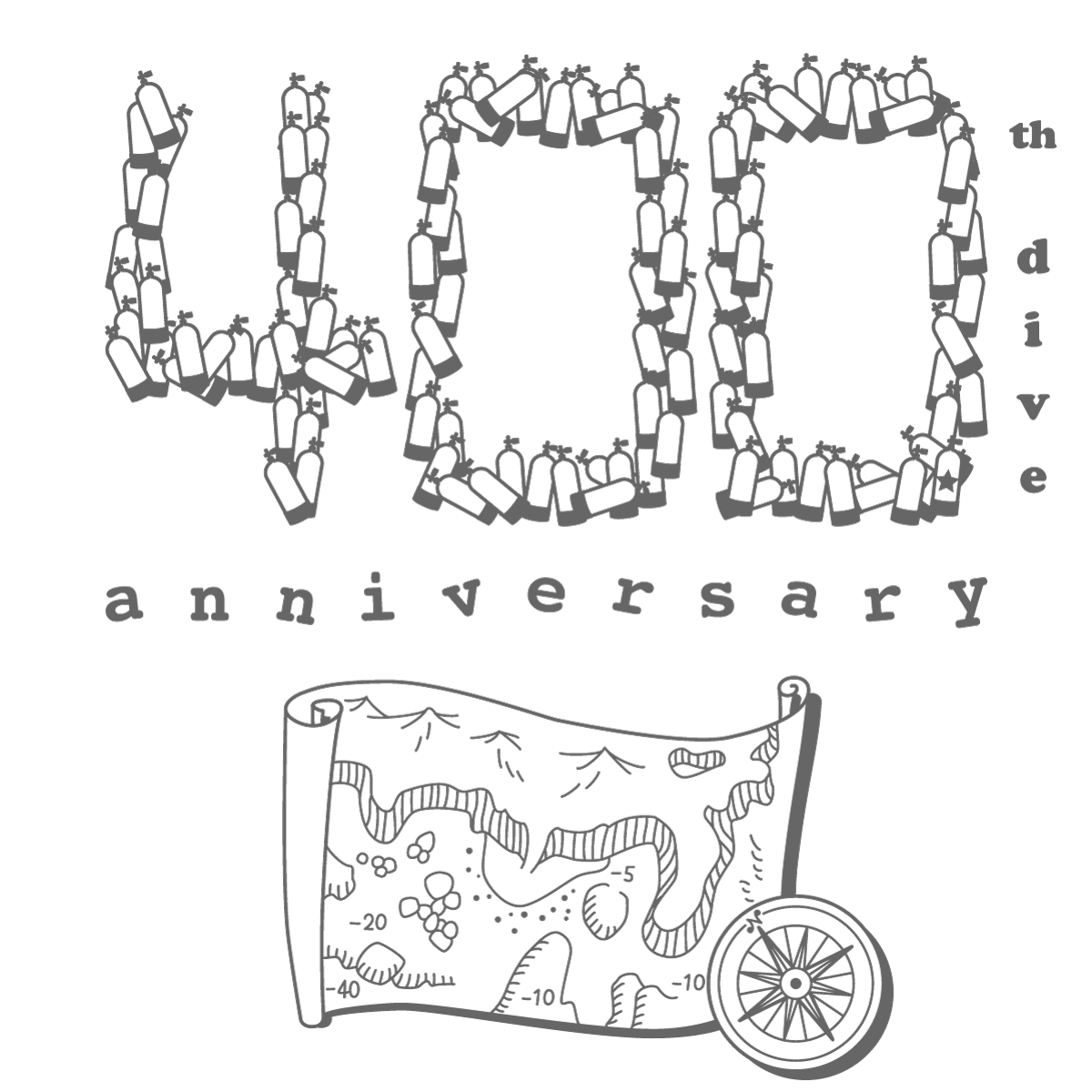 400th dive anniversary [mini]バージョン（古地図風の海中マップ）